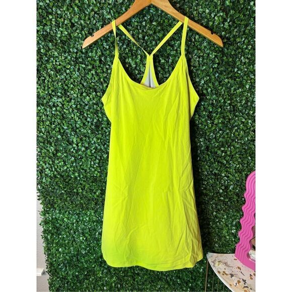 Outdoor Voices The Exercise Dress Shorts Skort Racerback Neon Yellow Size Small - Picture 1 of 5